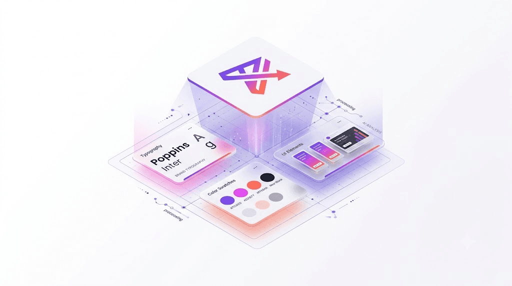 Brand Kit – B2B brand identity workspace with color palettes, templates, and guidelines